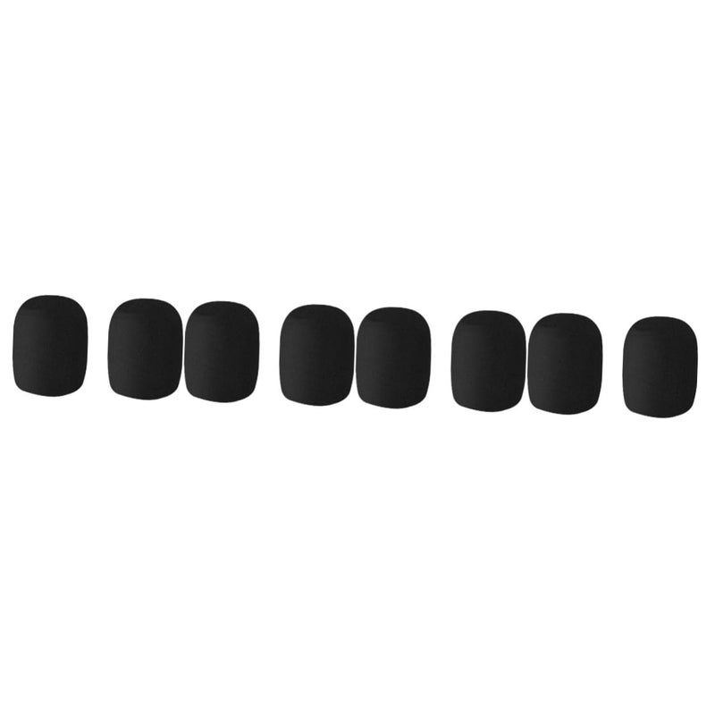 8 Pcs Microphone Covers Black High Density Sponge Windscreen Reduces Wind Noise Saliva - Image 2