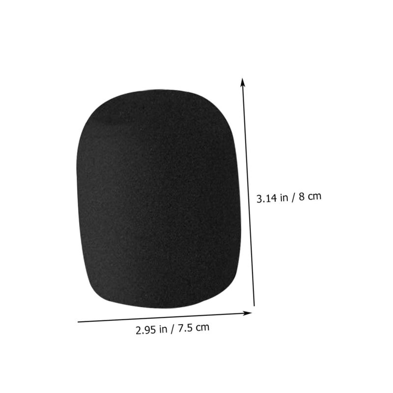 8 Pcs Microphone Covers Black High Density Sponge Windscreen Reduces Wind Noise Saliva - Image 4