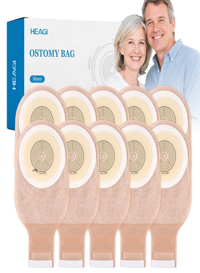 Heagimed 30 PCS Colostomy Bags, Ostomy Supplies, One Piece Drainable Ostomy Pouch with Closure for Ileostomy Stoma Care, Ostomy Bag, 15mm-60mm Cut to Fit - Image 1
