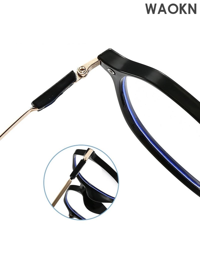 WAOKN Blue Light Blocking Glasses Computer Reading Gaming TV Phones Eyeglasses Fashion Anti Eyestrain UV Eyewear for Women Men,Transparent Lenses Eyeglass Suitable for Computer & Gaming - Image 5