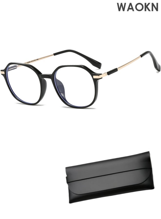 WAOKN Blue Light Blocking Glasses Computer Reading Gaming TV Phones Eyeglasses Fashion Anti Eyestrain UV Eyewear for Women Men,Transparent Lenses Eyeglass Suitable for Computer & Gaming - Image 1