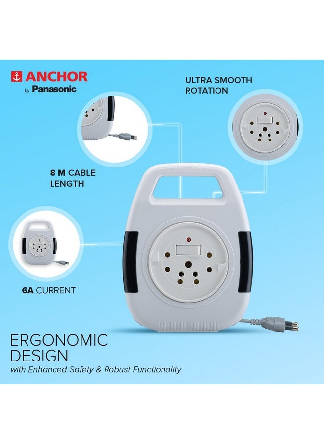 Anchor Anchor by Panasonic 6A 2 Pin Flex Box with Indicator & Handle | 8 Mtr Extension Flex Box for Home, Office (5219)  - Image 2