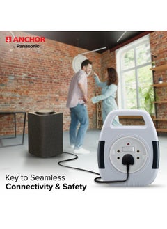 Anchor Anchor by Panasonic 6A 2 Pin Flex Box with Indicator & Handle | 8 Mtr Extension Flex Box for Home, Office (5219)  - Image 3