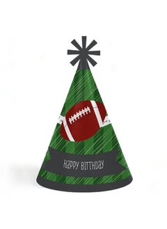 End Zone Football Cone Happy Birthday Party Hats For Kids And Adults Set Of 8 (Standard Size)