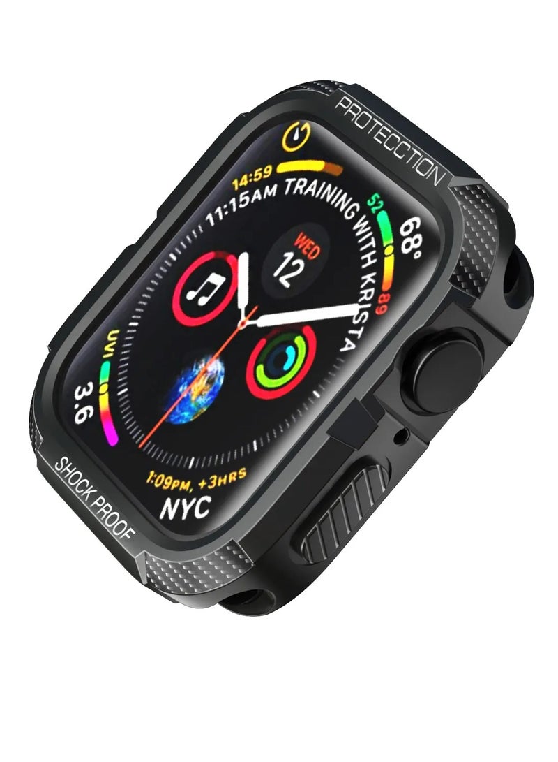 HEXABEX Apple Watch Case 45mm, Protective Armour Shockproof Case for Apple Watch Series 9/8/7 45MM Black  - Image 3