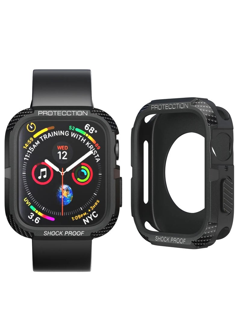 HEXABEX Apple Watch Case 45mm, Protective Armour Shockproof Case for Apple Watch Series 9/8/7 45MM Black  - Image 2