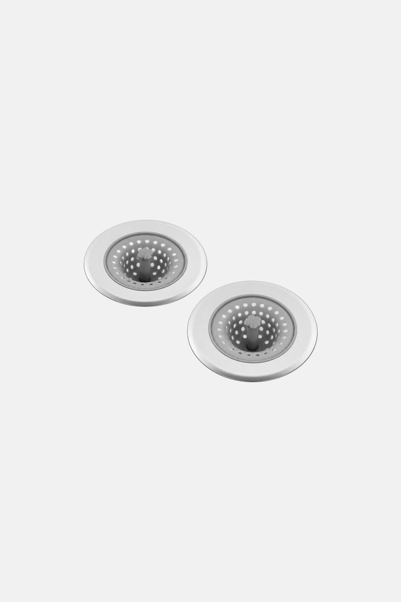Bombay 2 Pcs Silicone Kitchen Sink Drain Strainer With Stainless Steel Edge, Multicolor - Image 2