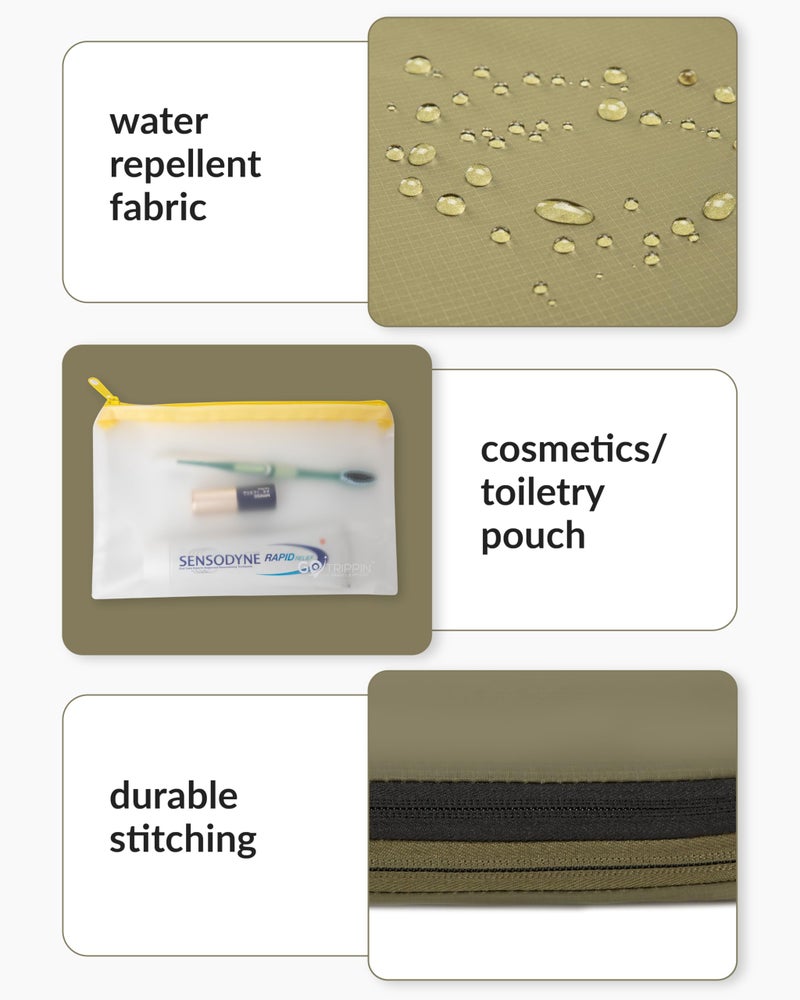 Destinio Compression Packing Cubes for Travel, 6 in 1 Water Resistant Travel Organizer Pouch Set (4 Cubes+ Drawstring Bag+ Cosmetic Pouch), Luggage Suitcase Wardrobe Organiser Clothes Shoes (Green) - Image 5
