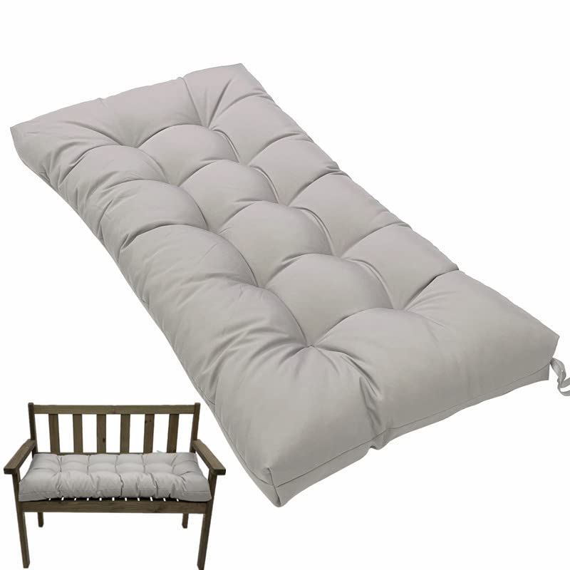 وسادة مقعد أرجوحة داخلية وخارجية مقاومة للماء وسادة سميكة لمقعد الفناء مقعد هزاز لحديقة الفناء مقعد محبوك مقعد مزدوج رمادي فاتح