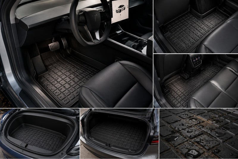Dunekart Full Set Floor Mats for Tesla Model 3 2024-2026 | All-Weather  Trunk Mat, Cargo Liner, Front, Rear & Frunk Mats | Full Set Tesla Accessories - Image 3