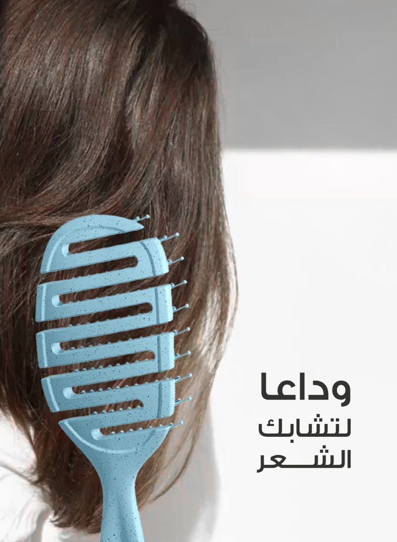 ميلا فرشاة مربعة لفك تشابك الشعر  - ازرق فاتح - Image 4