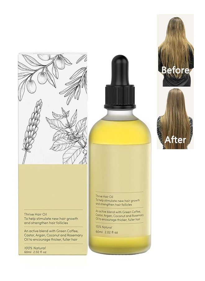 JS Thrive Hair Oil 60ml, Stimulate New Hair Growth, Strengthen Hair Follicles, Natural Hair Oil with Effective Thickening Hair Mask, Hair Loss Treatment  - Image 1