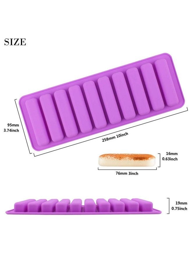 FUNSHOWCASE Rectangular Oblong Chocolate Cracker Bar Stick Block Ice Tube Jelly Tray Cylinder Silicone Candy Mold  - Image 3