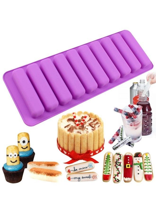 FUNSHOWCASE Rectangular Oblong Chocolate Cracker Bar Stick Block Ice Tube Jelly Tray Cylinder Silicone Candy Mold  - Image 5