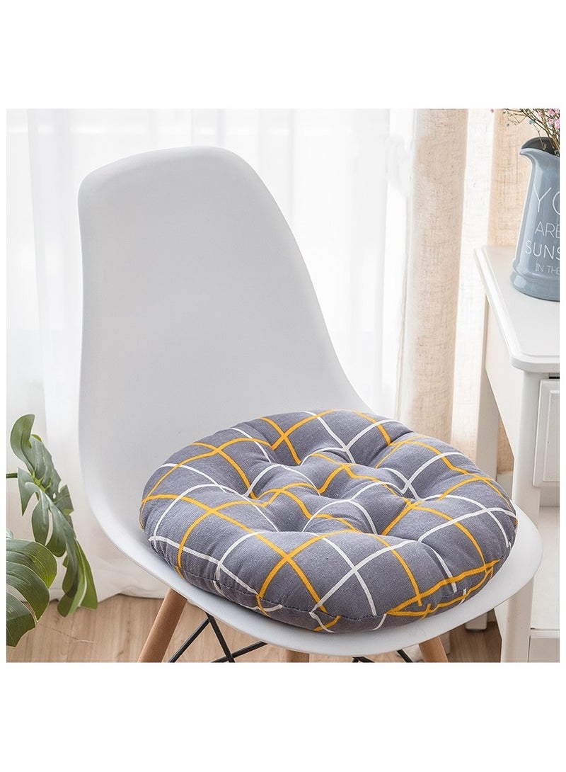 Anna Comfortable Home Office Cotton Linen Breathable Round Chair Cushion - Image 3