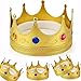 Adorox Gold Royal King Plastic Crown Prince Costume Accessory AdultK Kid 1 - Image 2