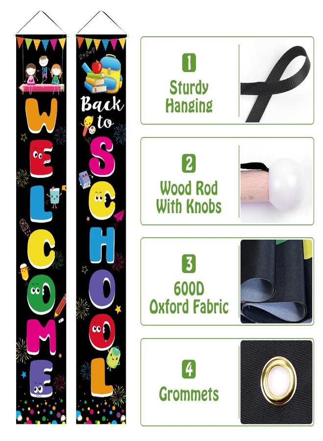 LioNergy Welcome Back to School Banner Teacher Banner for First Day of School Hanging Fabric Banners Flags Sign Backdrop Décor Supplies for Pre-School Primary High School Classroom Decorations - Image 4