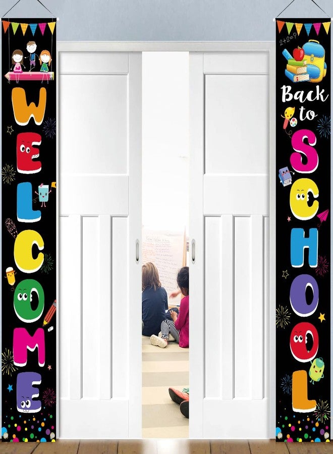 LioNergy Welcome Back to School Banner Teacher Banner for First Day of School Hanging Fabric Banners Flags Sign Backdrop Décor Supplies for Pre-School Primary High School Classroom Decorations - Image 1