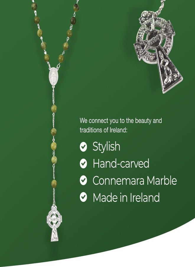 Biddy Murphy Connemara Marble Celtic Cross Rosary Beads Handcrafted in Ireland - Image 5