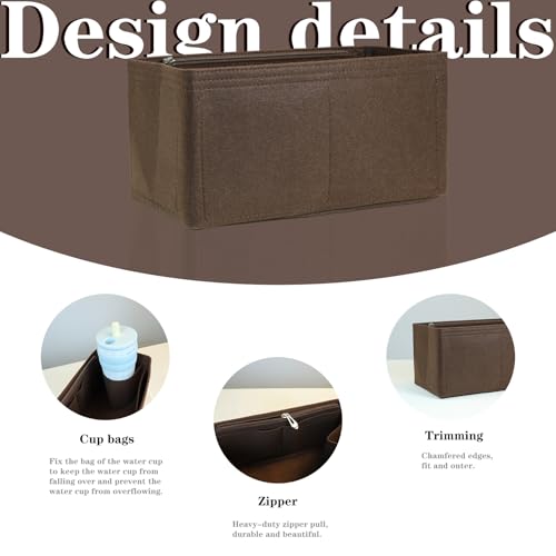 Lckaey Purse Inserts for Speedy 30 Organizer Insert, for monogram bag, HandBag protective insert​Tote Bag and hand bag protector, organizer insert 1083Coffee-L - Image 4