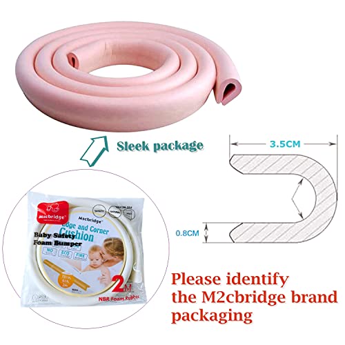 M2cbridge U Shape Extra Thick Furniture Table Edge Protectors Foam Baby Safety Bumper Guard 6.5 Ft (Wood) - Image 2