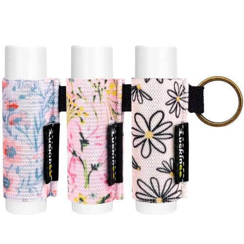 LUCKINEE 3PCS Lip Balm Holder Keychain Lip Gloss Keychain Holder Lipstick Holder Lip Balm Pouch Keychain Compatible with ChapStick, Burt's Bees, Christmas Stocking Stuffers - Image 1