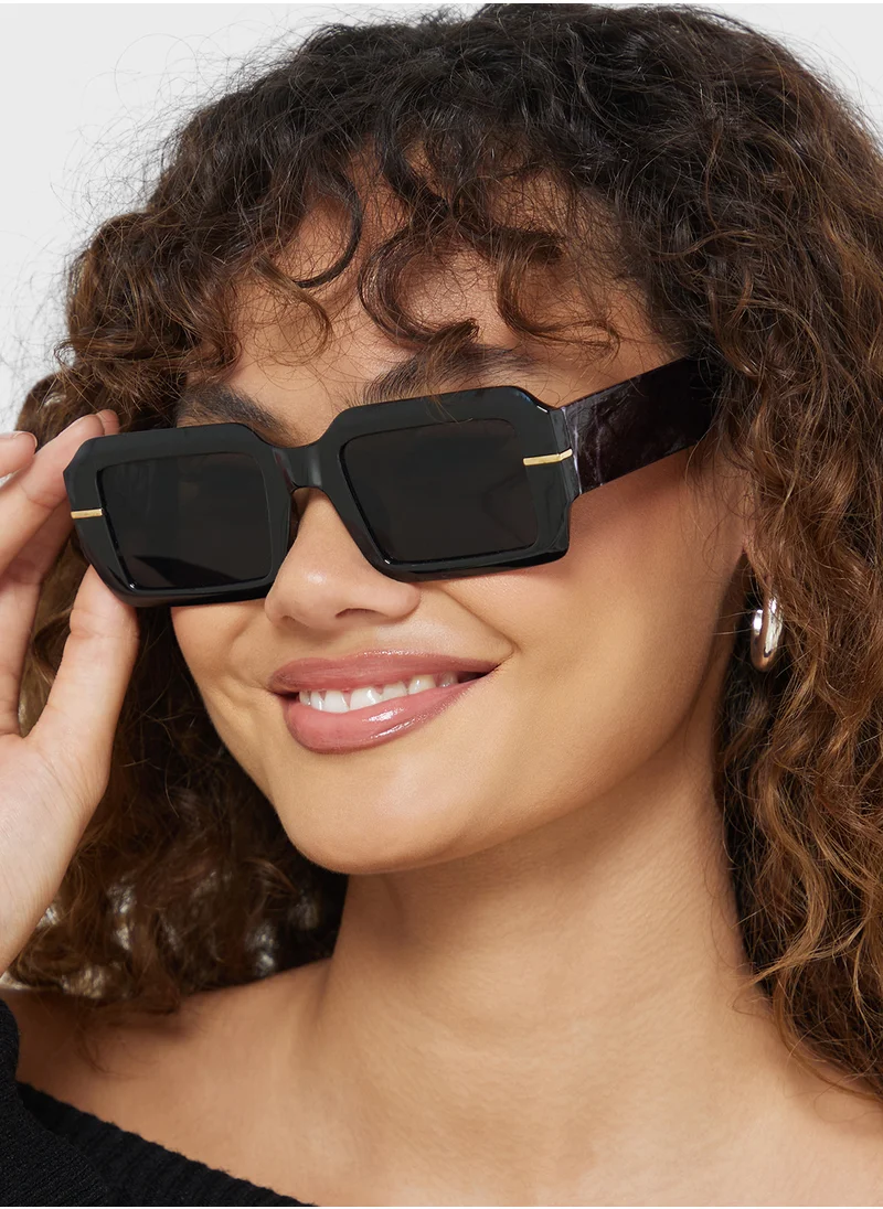ايلا Marble Arm Rectangular Sunglasses