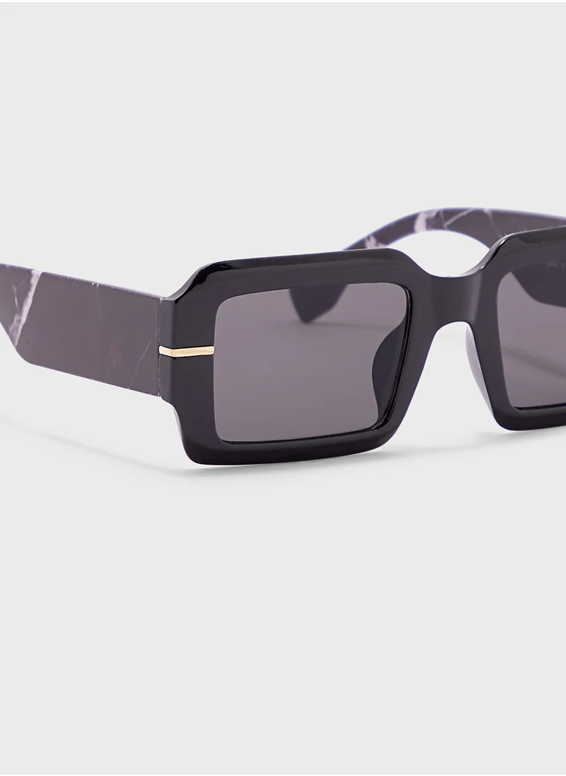 ايلا Marble Arm Rectangular Sunglasses
