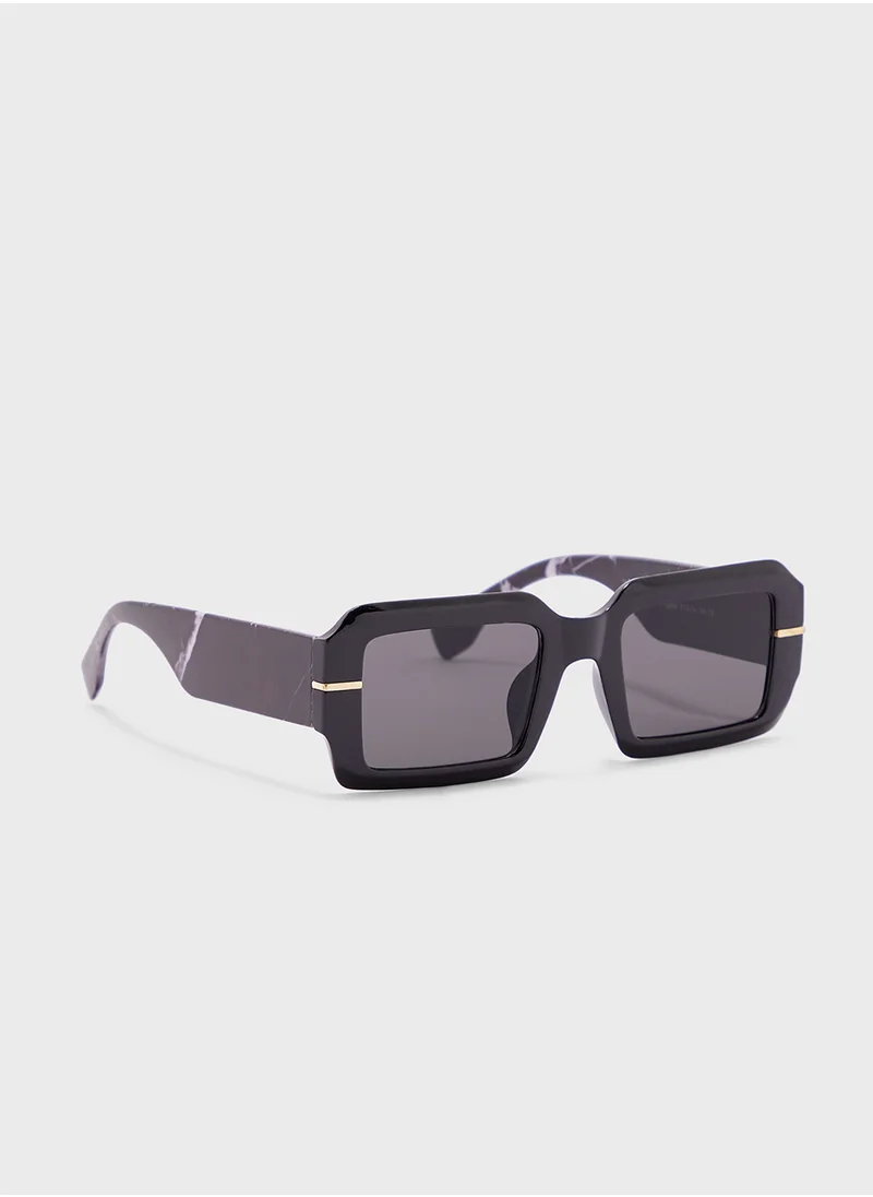 ايلا Marble Arm Rectangular Sunglasses