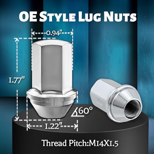 Gdydi 14x1.5mm 1.77 Inch 7/8 Hex OEM Factory Style Large Acorn Seat Lug Nuts Factory Wheels Replacement for Wrangler Gladiator Cherokee Grand Ram 20 Pcs - Image 2