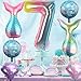 Sowide 7th Mermaid Birthday DecorationsPink Blue Balloons Kit Sea Balloon Tail Balloons for Girls Mermaid Party Baby Shower - Image 4