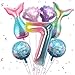 Sowide 7th Mermaid Birthday DecorationsPink Blue Balloons Kit Sea Balloon Tail Balloons for Girls Mermaid Party Baby Shower - Image 2