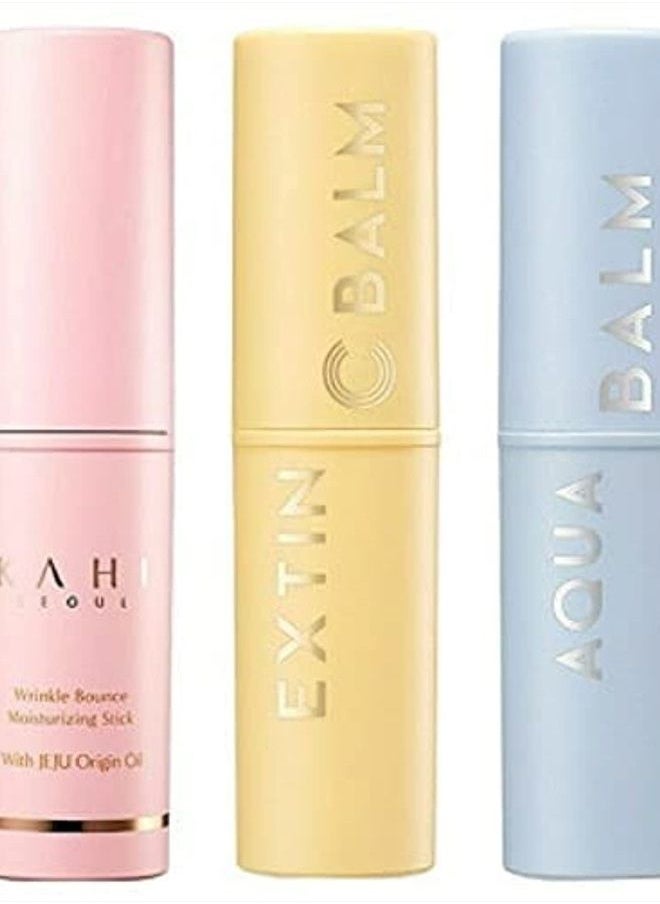 KAHI Seoul [3 Set] - Wrinkle Bounce Multi Balm (9g) + Extin C Balm (9g) + AQUA Balm (9g) (Made in Korea)