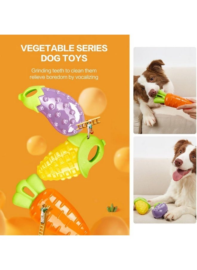 بت لعبة Vegi-Bites Squeaky Dog، للكلاب الصغيرة والجراء | جيدة للأسنان واللثة | تطفو على الماء | رغوة ناعمة ومزيج TPR متين | لجميع السلالات | اللعب والإحضار والمضغ (الباذنجان)  - Image 2