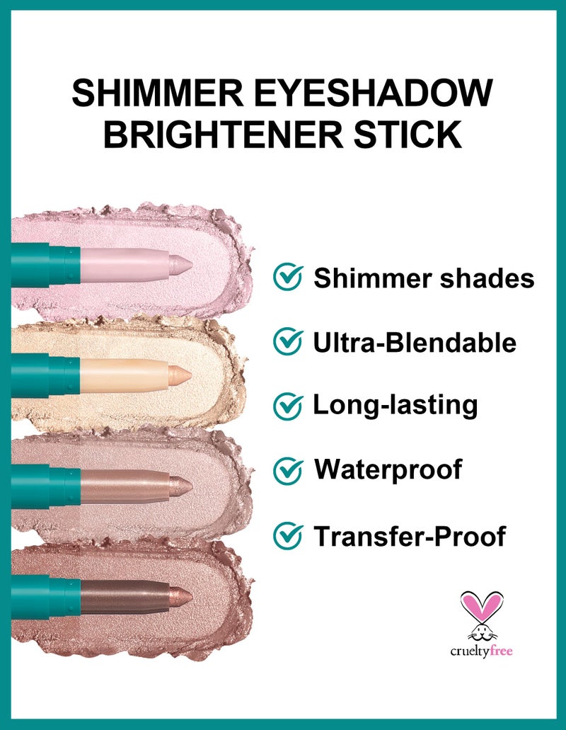 Erinde 4 Colors Eyeshadow Stick, Eye Brightener Stick, Shimmer Creamy Eye Shadow Makeup, Long Lasting Waterproof Glitter Highlighter Eye Liner Pencil Set - Image 3