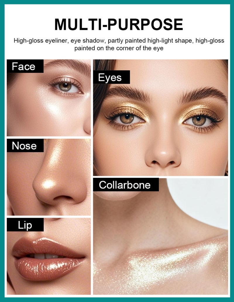 Erinde 4 Colors Eyeshadow Stick, Eye Brightener Stick, Shimmer Creamy Eye Shadow Makeup, Long Lasting Waterproof Glitter Highlighter Eye Liner Pencil Set - Image 5