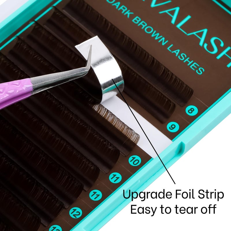 VAVALASH Colored Lash Extensions Dark Brown Eyelash Extensions 0.03 0.05 0.07 0.1 0.15 Volume Lash Extension 8-15mm Mixed Lashes B Curl Premium color Lashes Extension(Dark Brown-0.03-B-8-15mm) - Image 5