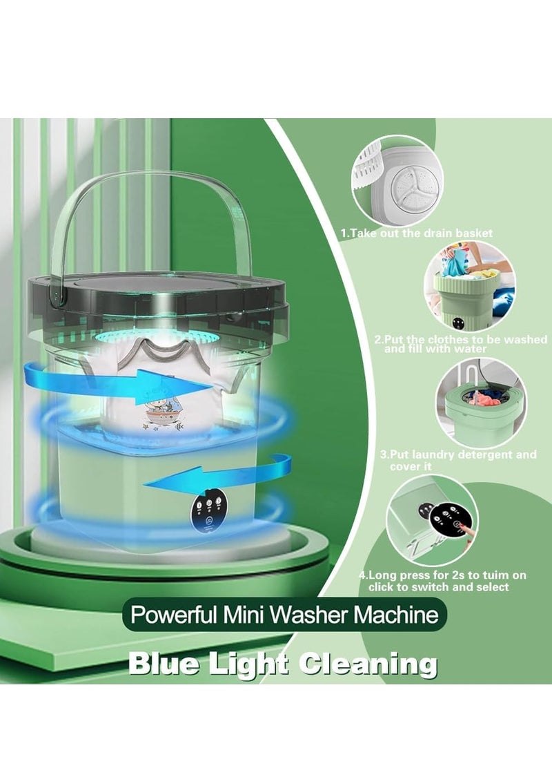 0TO1 TECH Portable Washing Machine,Mini Washer and Dryer,with 3 Modes Timing Cleaning,Washing Machine Foldable,with Drain Basket,Drain Pipe,Blue Light Sterilization,for Apartments,Travel or Underwear  - Image 4