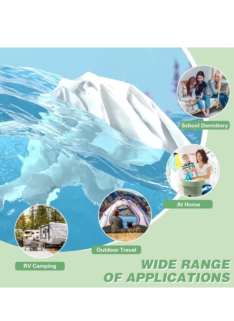0TO1 TECH Portable Washing Machine,Mini Washer and Dryer,with 3 Modes Timing Cleaning,Washing Machine Foldable,with Drain Basket,Drain Pipe,Blue Light Sterilization,for Apartments,Travel or Underwear  - Image 5
