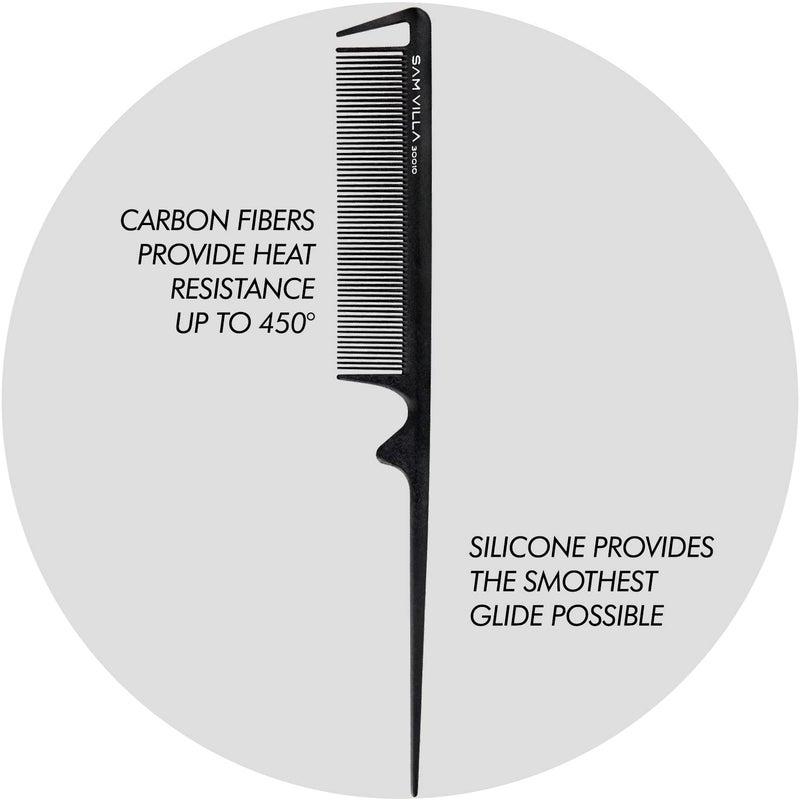 Sam Villa Signature Series Rat Tail Comb Cutting, Styling & Teasing Comb - Image 3