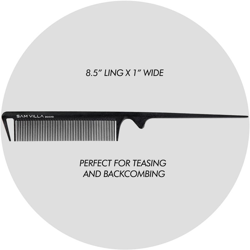 Sam Villa Signature Series Rat Tail Comb Cutting, Styling & Teasing Comb - Image 4