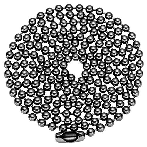 TI-EDC Pure Titanium Bead Ball Chain Necklace, Jewelry Chain Adjustable with Gift Package for Men and Women (2.4mm Bead-24in Length) - Image 1