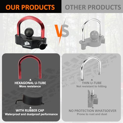METOWARE Universal Trailer Hitch Locks, Adjustable Heavy-Duty Trailer Coupler Ball Locks Fit 1-7/8 Inch, 2 Inch, 2-5/16 Inch Couplers with 2 Keys - Image 5