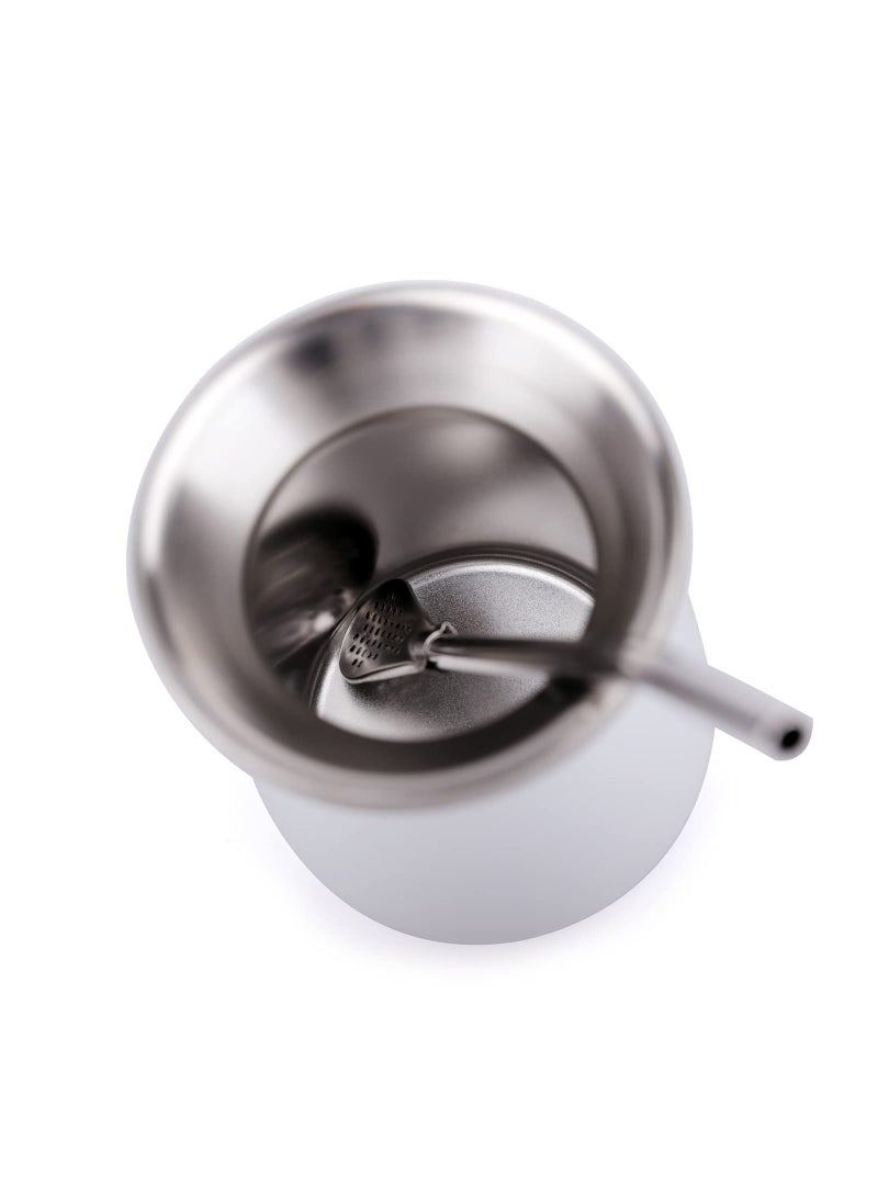 SYOSI Yerba Mate Cup Stainless Steel Mate Cup And Bombilla Set 8oz Yerba Mate Gourd Double Walled Tea Cup With Straw (White)  - Image 4