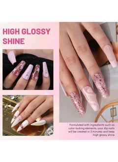 Aokitec Starry Pink Glitter Colors Dip Powder, 1Oz Glitter Pink Dip Powder For French Manicure Nail Starter & Professional Home Diy Salon Use Shinny Dip Nails Long-Lasting 28 Days  - Image 3