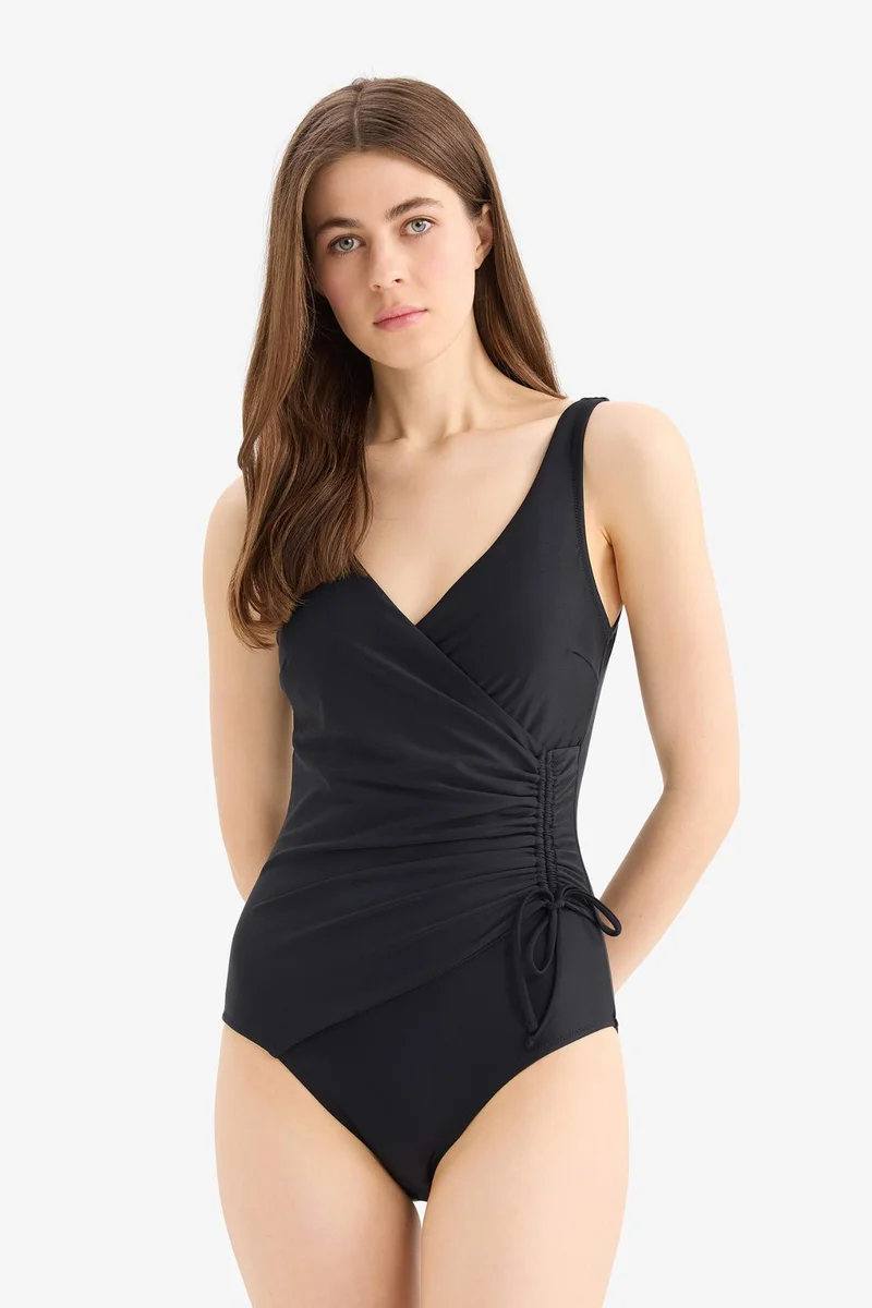 ديفاكتو Fall in Love Regular Fit Draped Swimsuit