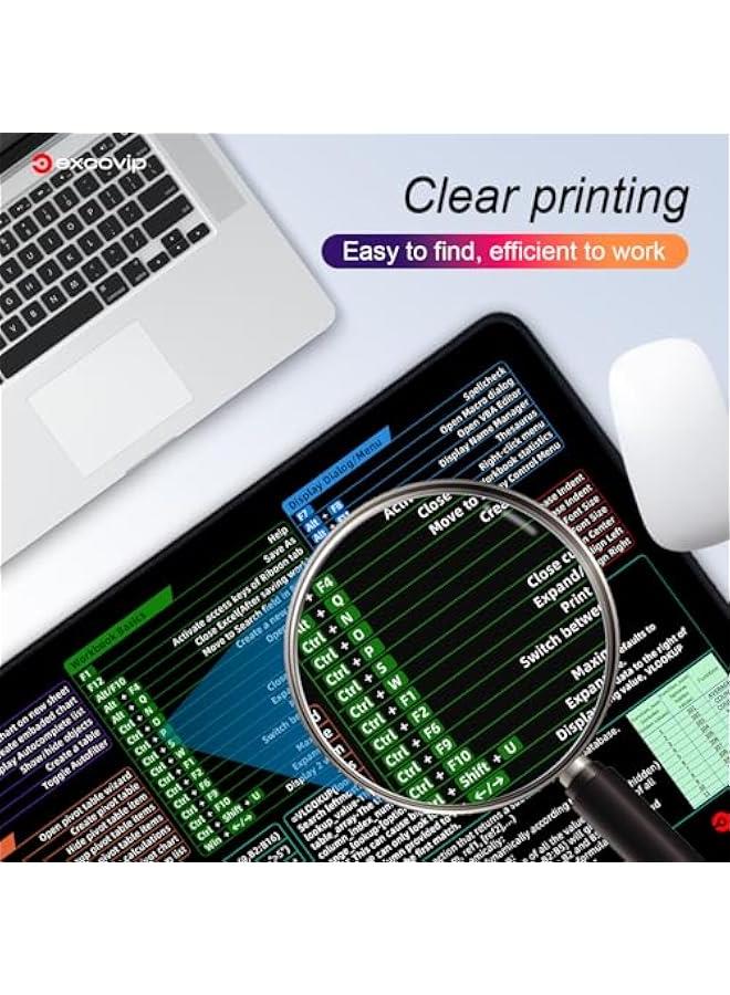 Excel Shortcuts Mousepad, Upgraded Version, Extended Office Mouse Mat, Stitched Edges, Non-Slip Base Keyboard Mats, XL Mouse Pads for Desk, 900x300mm 0271  - Image 3
