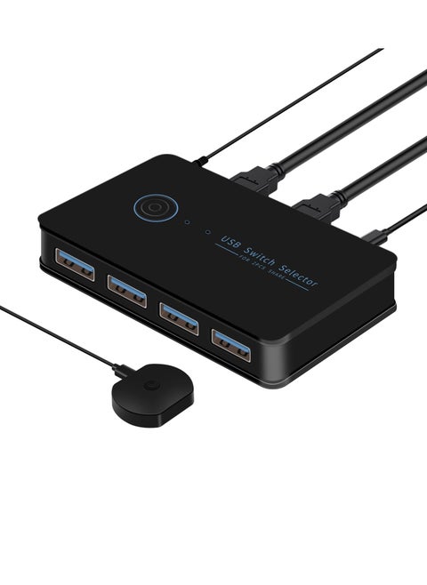 USB Switcher, 2 Computers Share 4 USB for PC Mouse Keyboard Printer Scanner, USB Switch Kvm USB 3.0 Switch Selector, Compatible with Windows, Mac, Linux