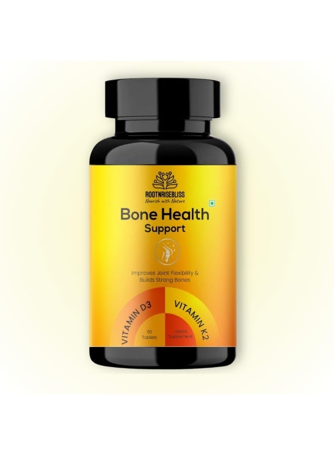 Bone Health Support Tablets – 60 Tablets | With Vitamin K2 MK7 & Vitamin D3 | Supports Strong Bones, Calcium Absorption & Joint Strength | Daily Bone & Immunity Supplement