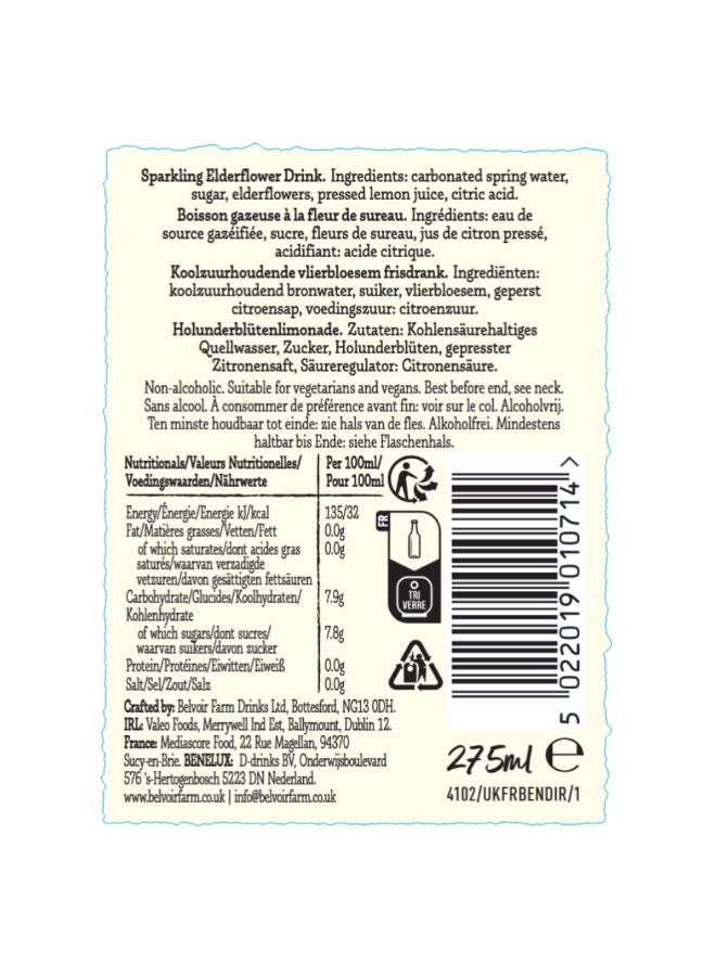 Belvoir Farm Elderflower Sparkling Drink 275ml - Image 2